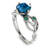 Blue Topaz Blossom 14K Golden Nature Inspired Engagement Ring - Haley No. 506