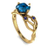 Blue Topaz Blossom 14K Golden Nature Inspired Engagement Ring - Haley No. 513