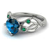 Blue Topaz Blossom 14K Golden Nature Inspired Engagement Ring - Haley No. 506