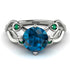 Blue Topaz Blossom 14K Golden Nature Inspired Engagement Ring - Haley No. 506
