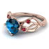 Blue Topaz Blossom 14K Golden Nature Inspired Engagement Ring - Haley No. 511 image 1