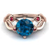 Blue Topaz Blossom 14K Golden Nature Inspired Engagement Ring - Haley No. 511