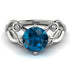 Blue Topaz Blossom 14K Golden Nature Inspired Engagement Ring - Haley No. 503