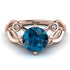 Blue Topaz Blossom 14K Golden Nature Inspired Engagement Ring - Haley No. 502