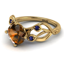 Brown Diamond Blossom 14K Golden Nature Inspired Engagement Ring - Haley No. 1113 image 1