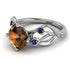 Brown Diamond Blossom 14K Golden Nature Inspired Engagement Ring - Haley No. 1115