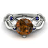 Brown Diamond Blossom 14K Golden Nature Inspired Engagement Ring - Haley No. 1115