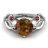 Brown Diamond Blossom 14K Golden Nature Inspired Engagement Ring - Haley No. 1112