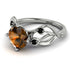 Brown Diamond Blossom 14K Golden Nature Inspired Engagement Ring - Haley No. 1109