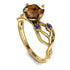 Brown Diamond Blossom 14K Golden Nature Inspired Engagement Ring - Haley No. 1113 image 3