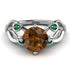 Brown Diamond Blossom 14K Golden Nature Inspired Engagement Ring - Haley No. 1106