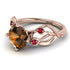 Brown Diamond Blossom 14K Golden Nature Inspired Engagement Ring - Haley No. 1111 image 1