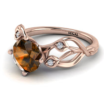 Brown Diamond Blossom 14K Golden Nature Inspired Engagement Ring - Haley No. 1102 image 1