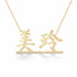 美玲 name necklace in solid 14K Yellow Gold, handmade in Los Angeles