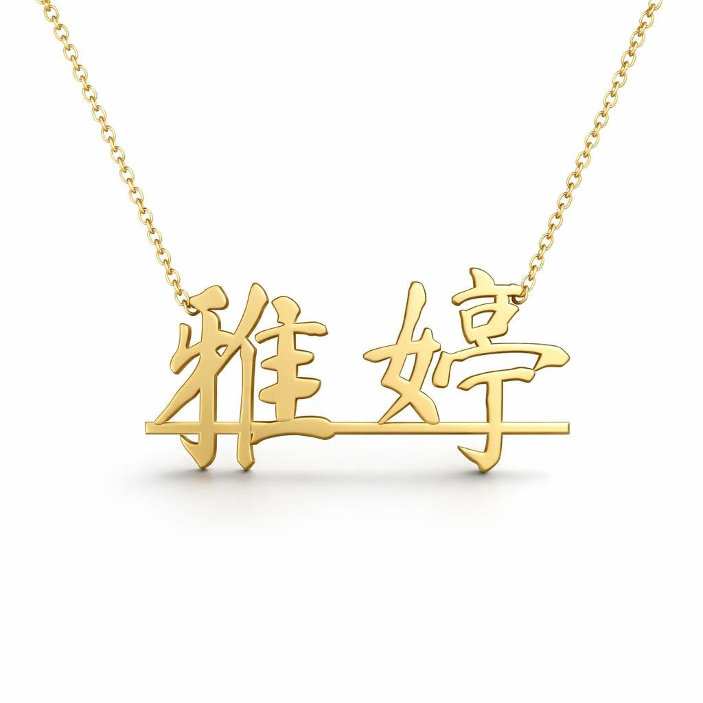 Chinese Gold Name Necklace – 雅婷 | 14K Solid Gold