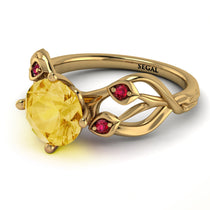 Citrine Blossom 14K Golden Nature Inspired Engagement Ring - Haley No. 610 image 1