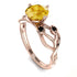 Citrine Blossom 14K Golden Nature Inspired Engagement Ring - Haley No. 608 image 3