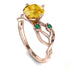 Citrine Blossom 14K Golden Nature Inspired Engagement Ring - Haley No. 605