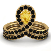 Citrine Pear Shape Stacking Bridal Set - Emilia No. 607 image 1