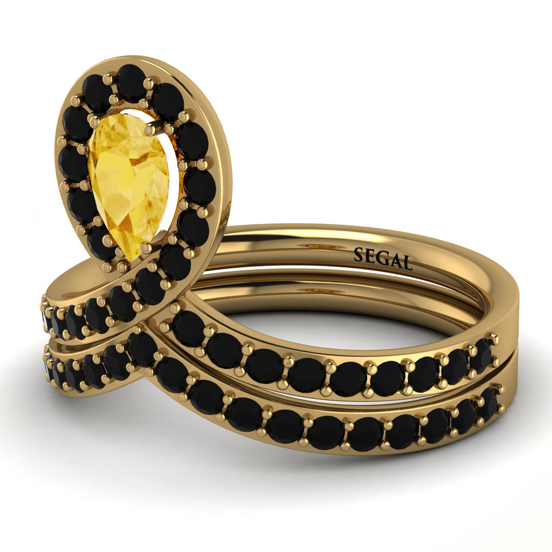 Citrine Pear Shape Stacking Bridal Set - Emilia No. 607