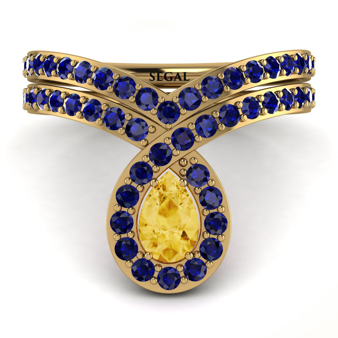 Citrine Pear Shape Stacking Bridal Set - Emilia No. 613