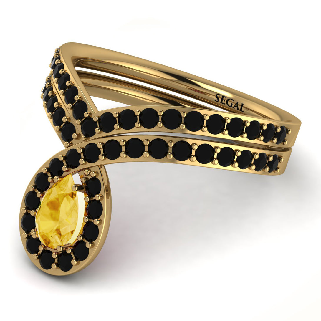 Citrine Pear Shape Stacking Bridal Set - Emilia No. 607