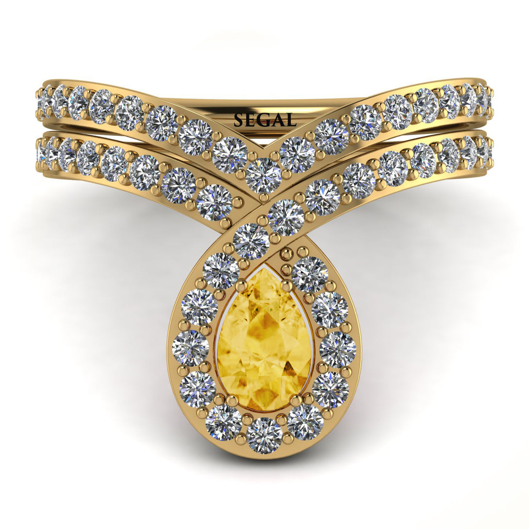 Citrine Pear Shape Stacking Bridal Set - Emilia No. 601