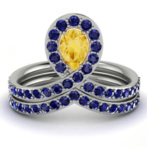 Citrine Pear Shape Stacking Bridal Set - Emilia No. 615 image 1