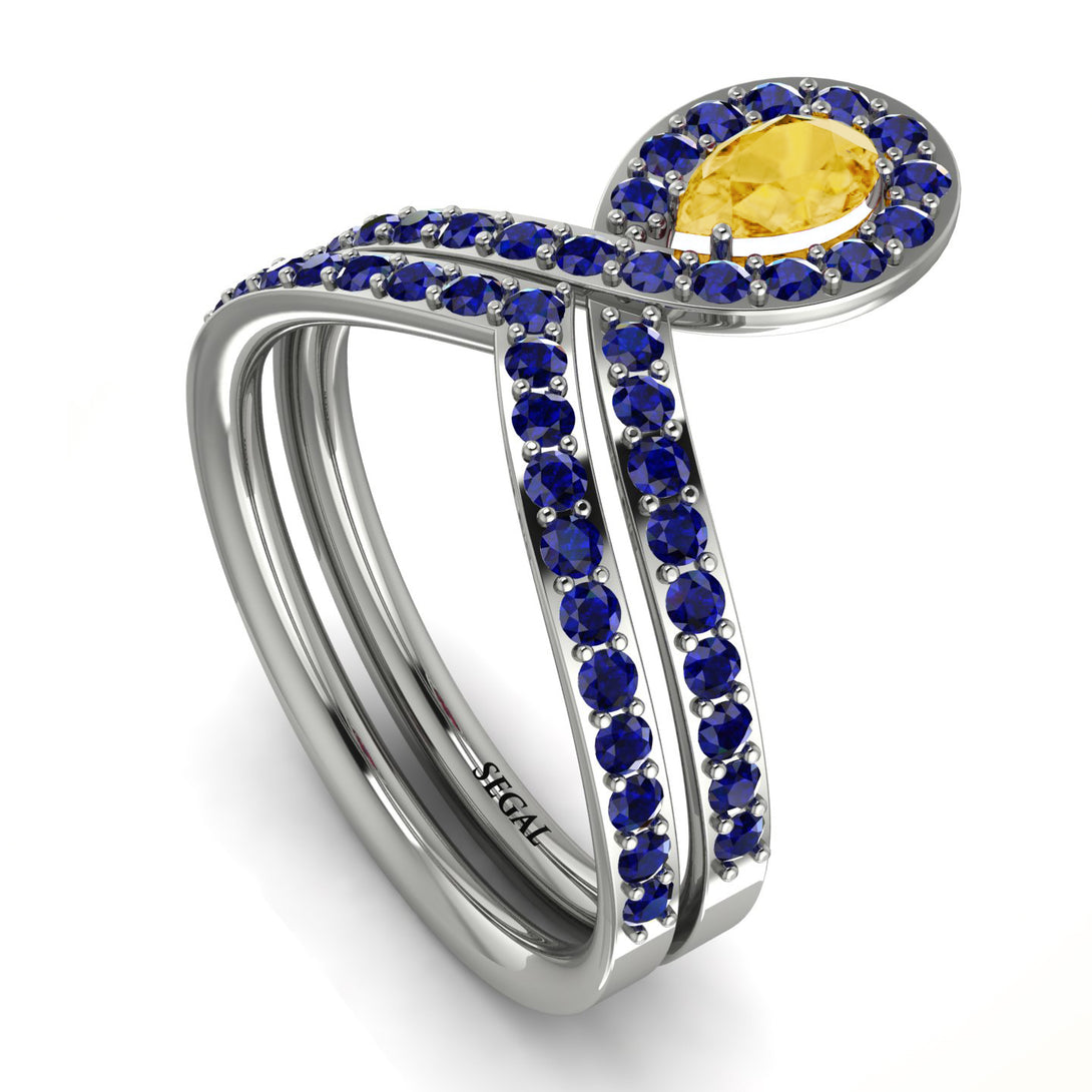 Citrine Pear Shape Stacking Bridal Set - Emilia No. 615
