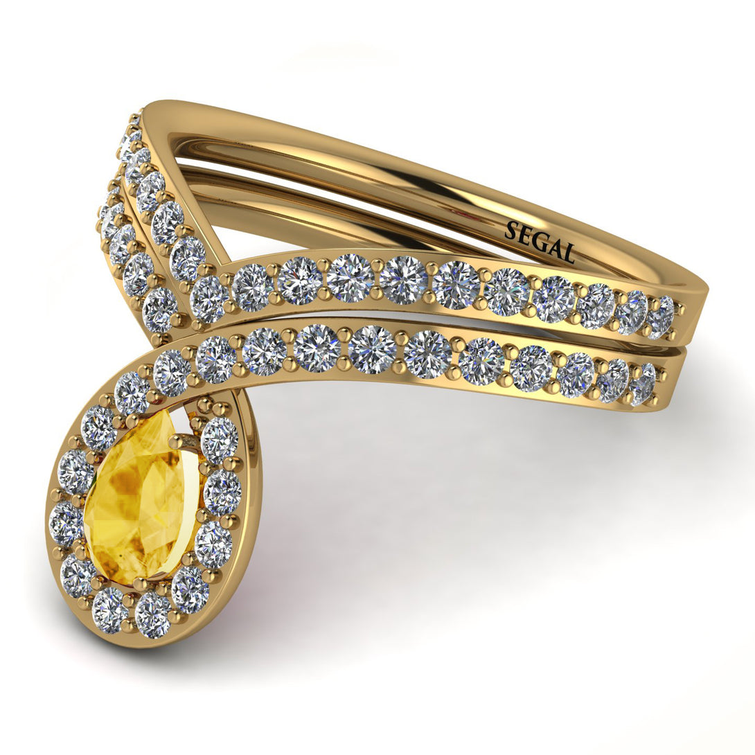 Citrine Pear Shape Stacking Bridal Set - Emilia No. 601