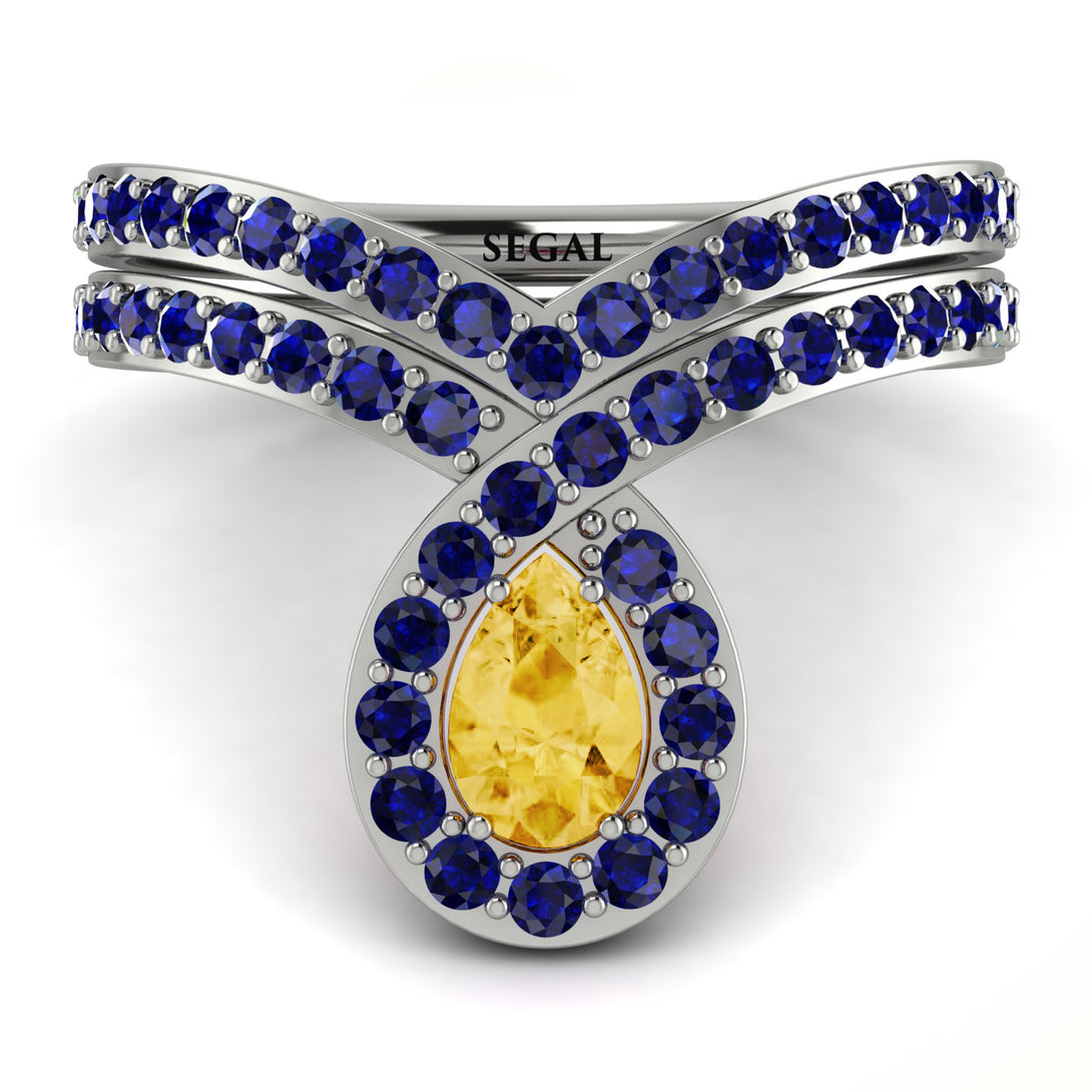 Citrine Pear Shape Stacking Bridal Set - Emilia No. 615