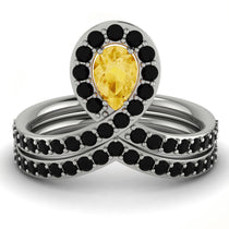 Citrine Pear Shape Stacking Bridal Set - Emilia No. 609 image 1