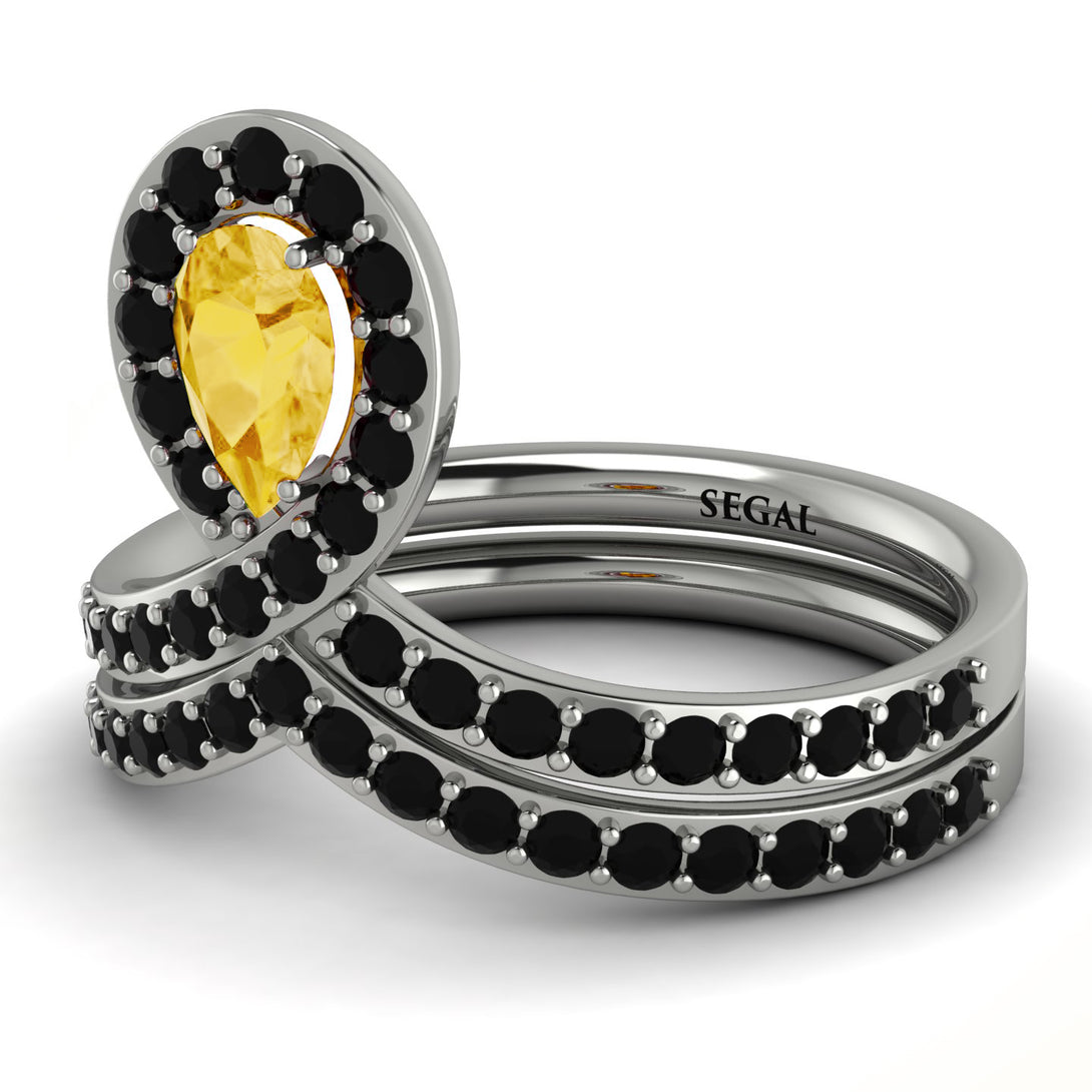 Citrine Pear Shape Stacking Bridal Set - Emilia No. 609