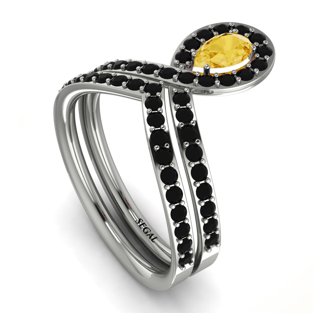 Citrine Pear Shape Stacking Bridal Set - Emilia No. 609