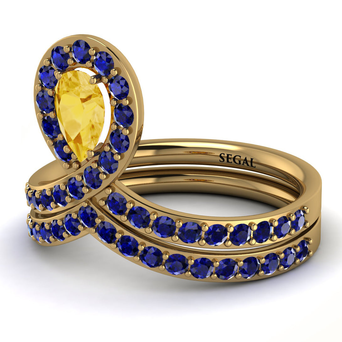 Citrine Pear Shape Stacking Bridal Set - Emilia No. 613