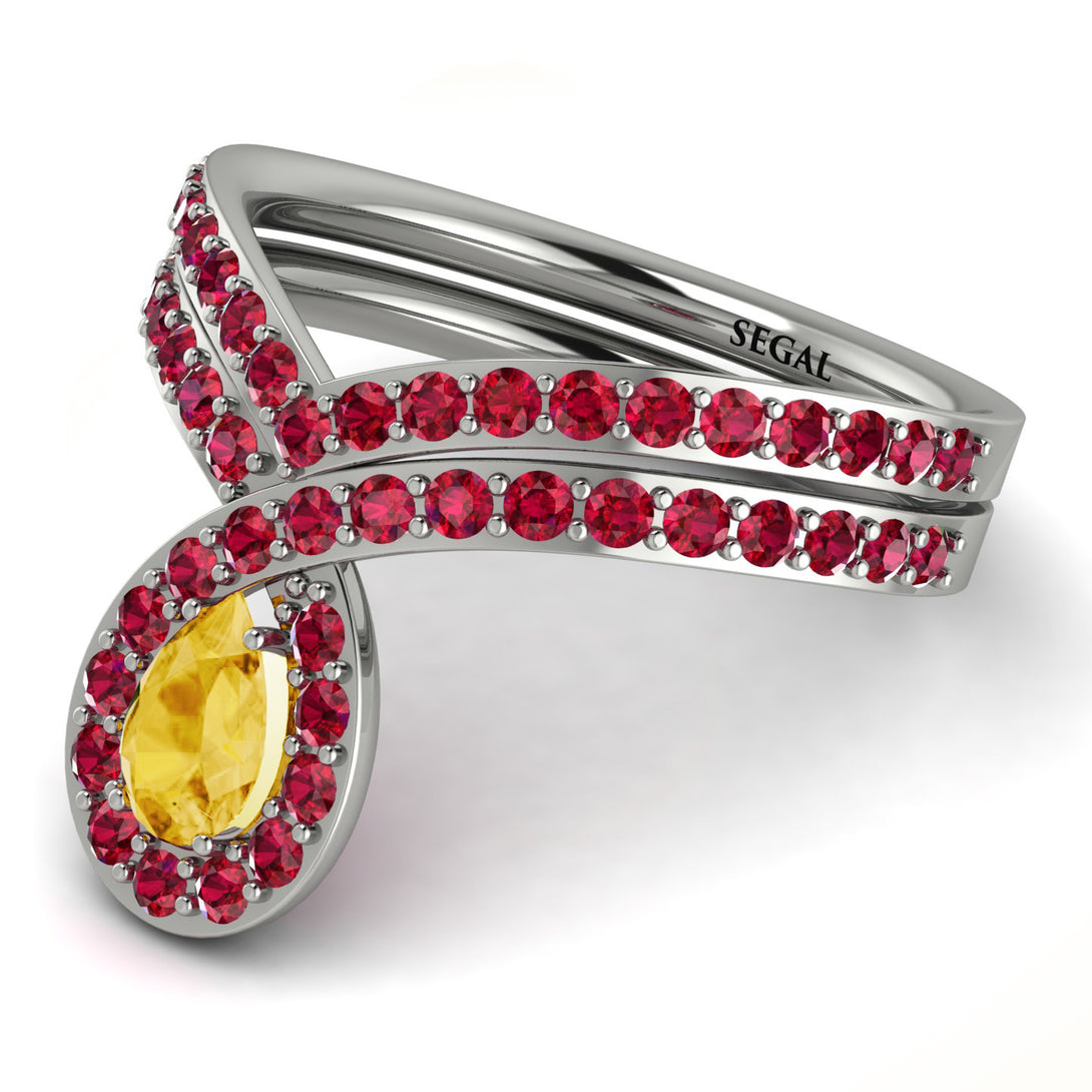 Citrine Pear Shape Stacking Bridal Set - Emilia No. 612