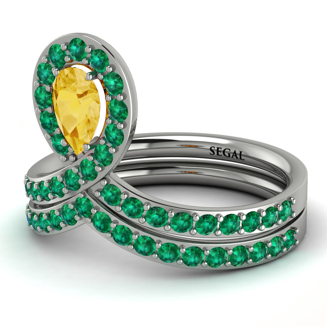 Citrine Pear Shape Stacking Bridal Set - Emilia No. 606