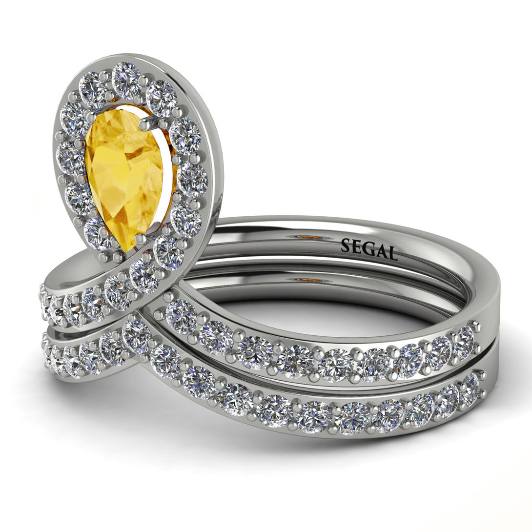Citrine Pear Shape Stacking Bridal Set - Emilia No. 603