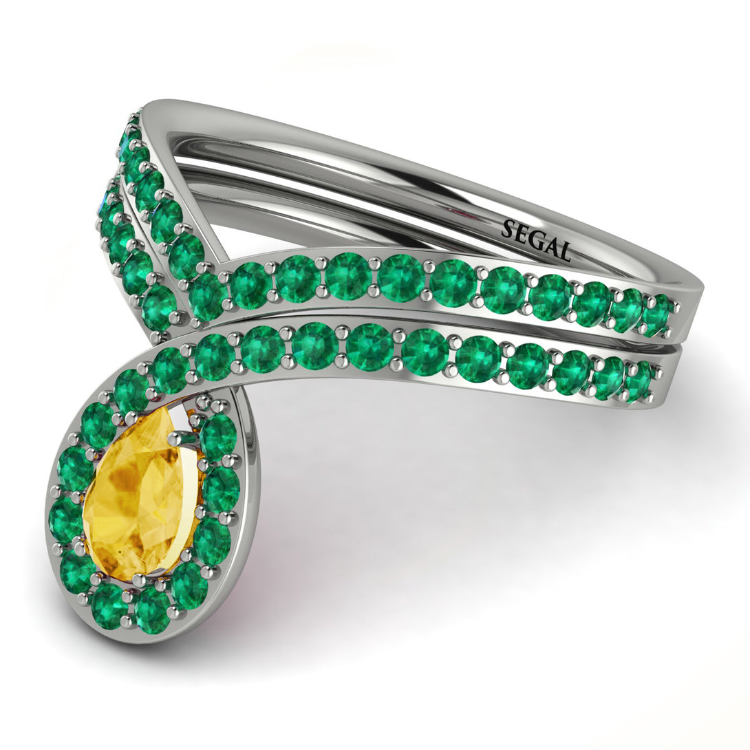 Citrine Pear Shape Stacking Bridal Set - Emilia No. 606