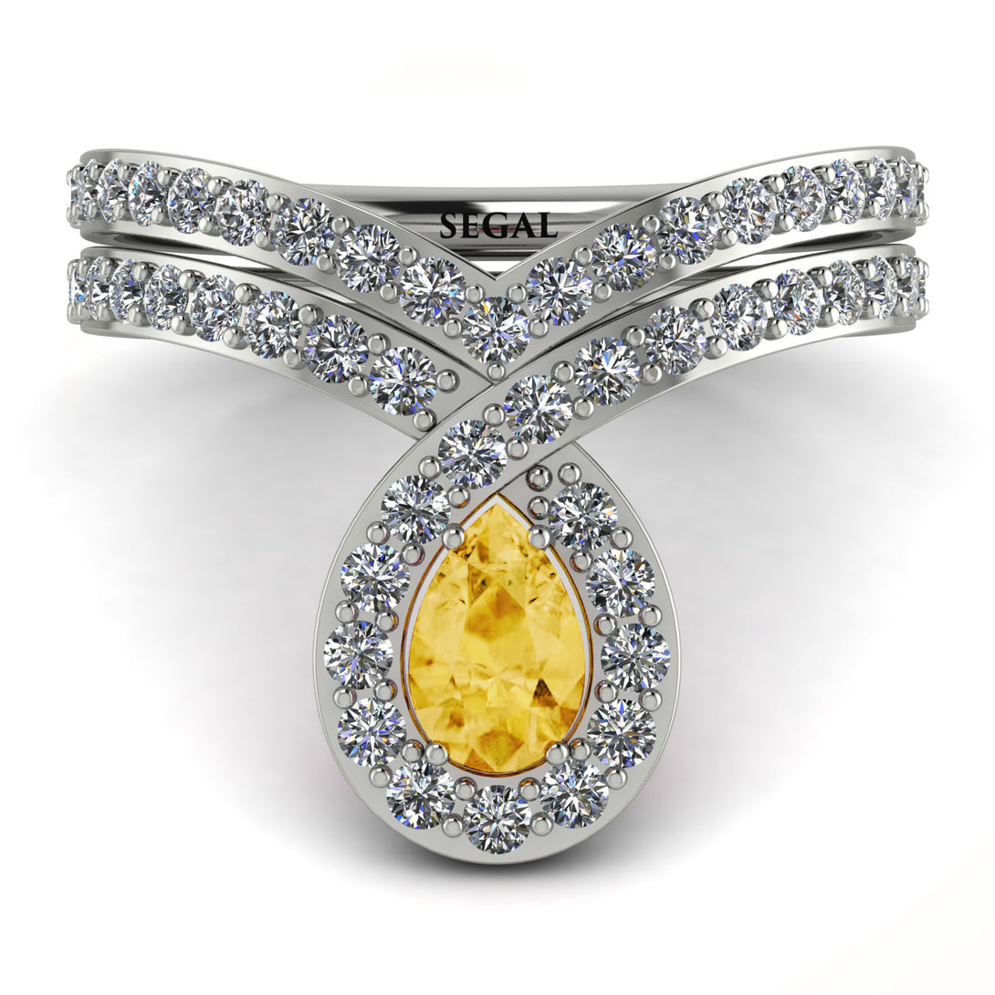 Citrine Pear Shape Stacking Bridal Set - Emilia No. 603