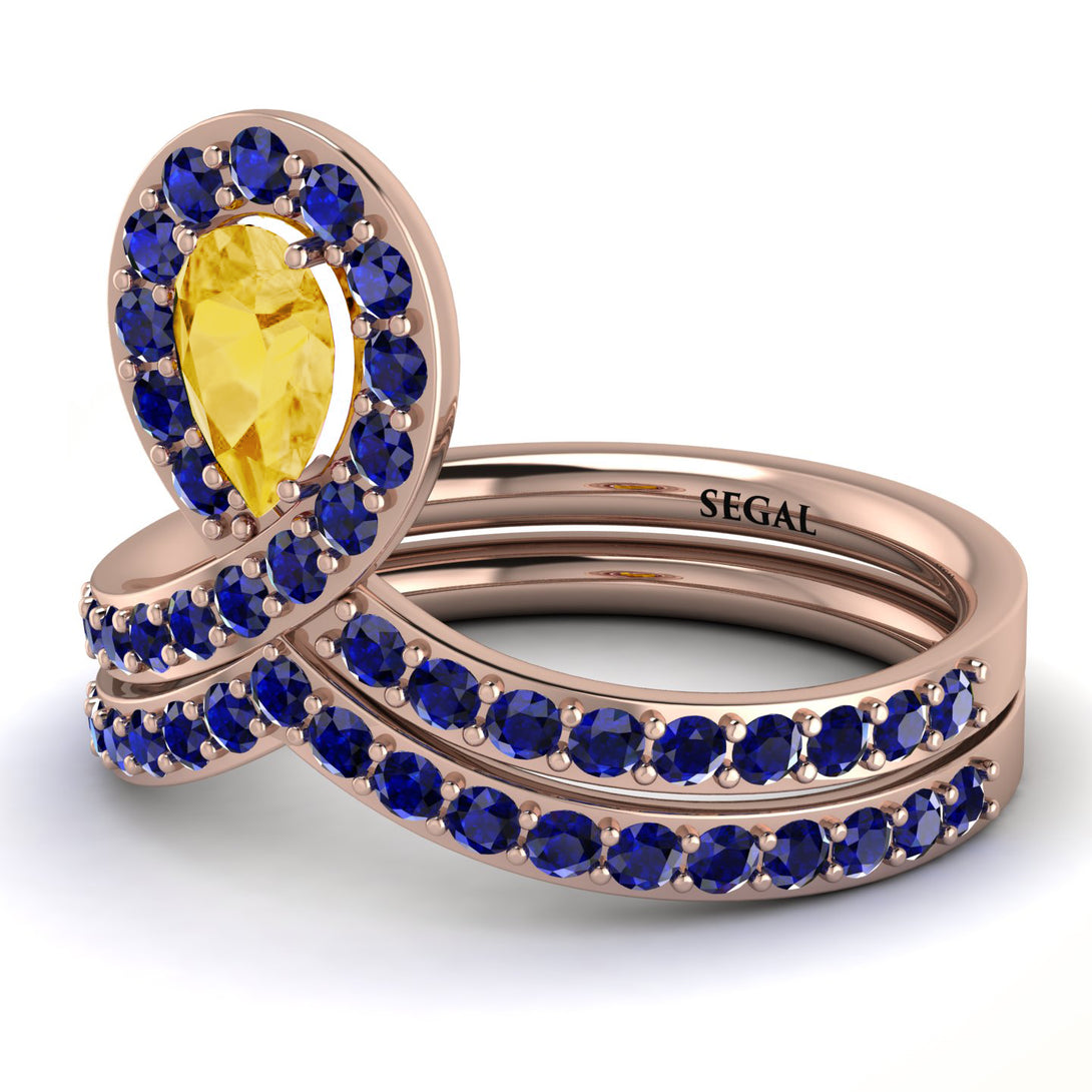 Citrine Pear Shape Stacking Bridal Set - Emilia No. 614