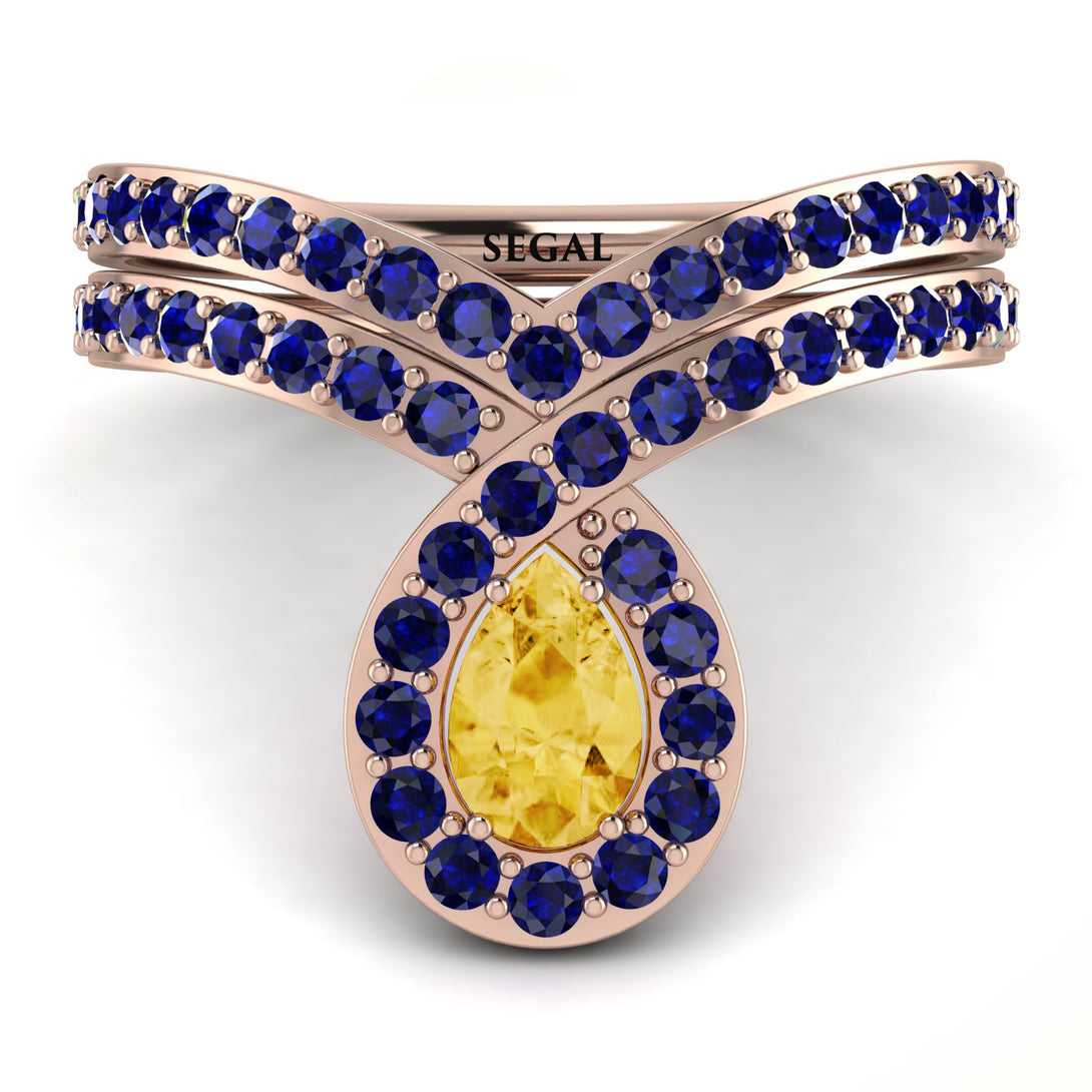 Citrine Pear Shape Stacking Bridal Set - Emilia No. 614