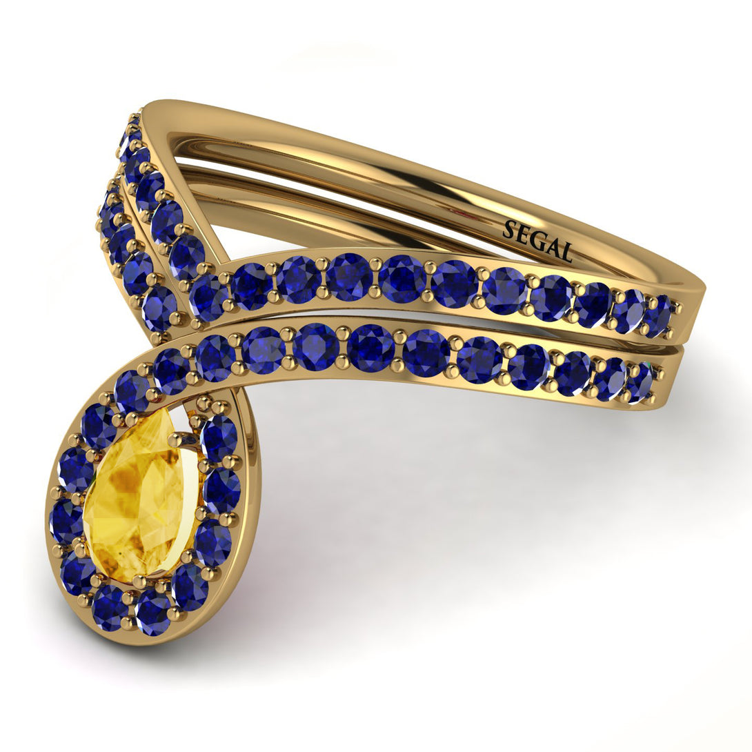 Citrine Pear Shape Stacking Bridal Set - Emilia No. 613