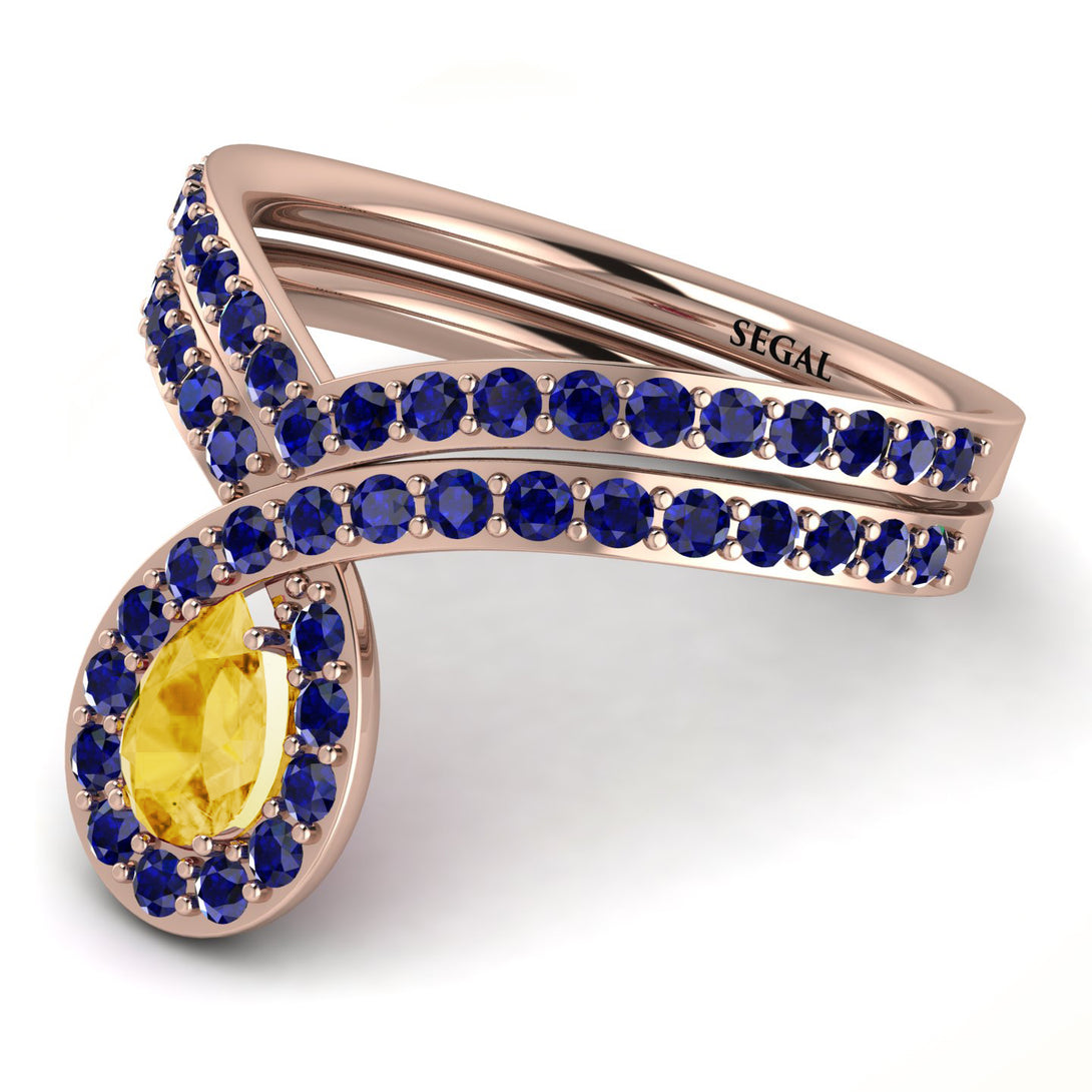 Citrine Pear Shape Stacking Bridal Set - Emilia No. 614