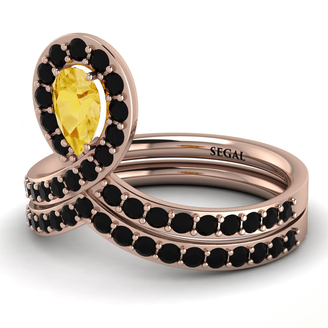 Citrine Pear Shape Stacking Bridal Set - Emilia No. 608