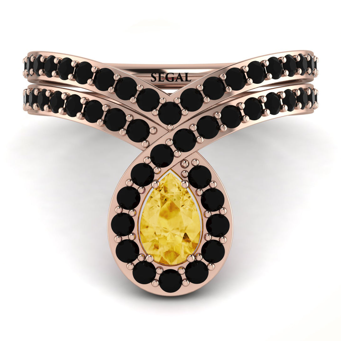Citrine Pear Shape Stacking Bridal Set - Emilia No. 608