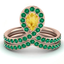 Citrine Pear Shape Stacking Bridal Set - Emilia No. 605 image 1