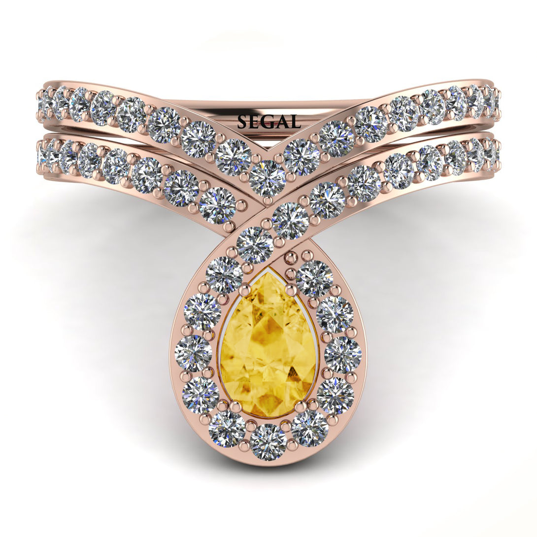 Citrine Pear Shape Stacking Bridal Set - Emilia No. 602