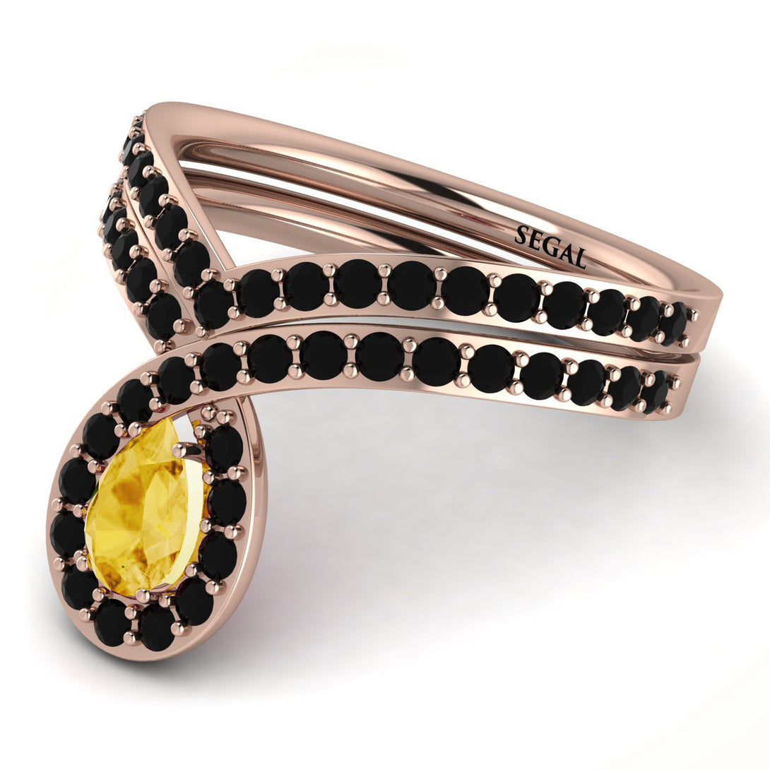 Citrine Pear Shape Stacking Bridal Set - Emilia No. 608