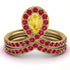 Citrine Pear Shape Stacking Bridal Set - Emilia No. 610